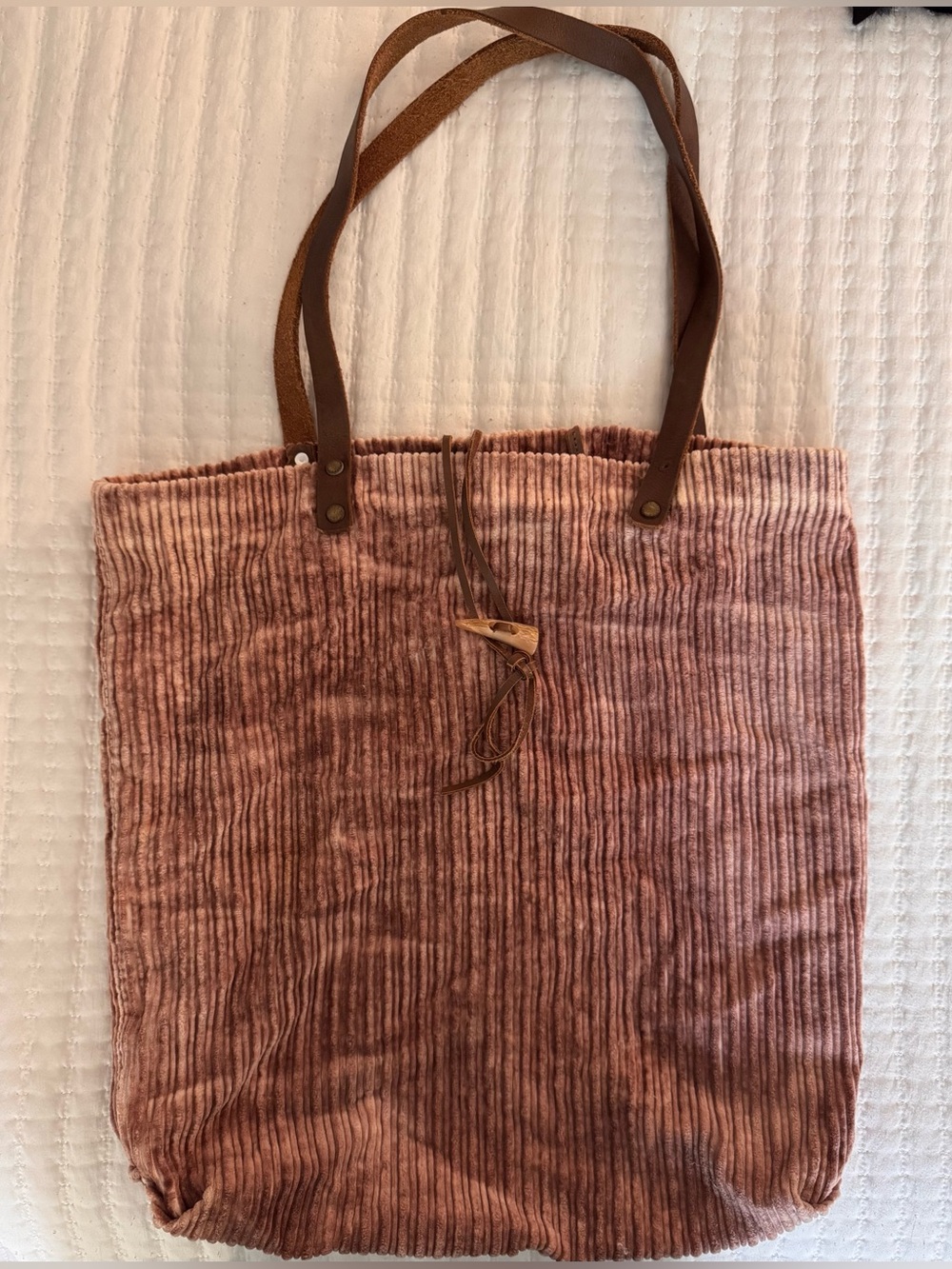 Free People We The Free brown corduroy washed tote bag